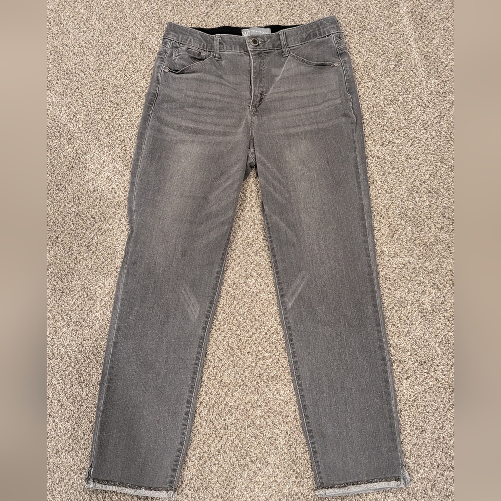 Wit &Wisdom Gray Denim With Jeweled Hem